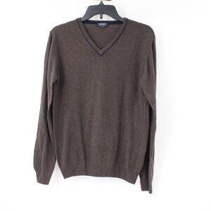 Seventy Sergio Tegon Sweater Men’s Small Wool Cashmere Blend V Neck jumper brown